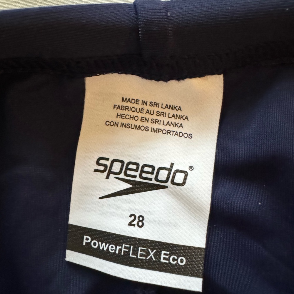 Men’s Navy Blue PowerFlex Eco Swim Brief Speedo - Size 28 - Picture 6 of 6